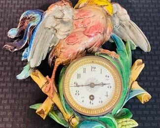 7	$250 	
Majolica rooster clock 17x13 (K)