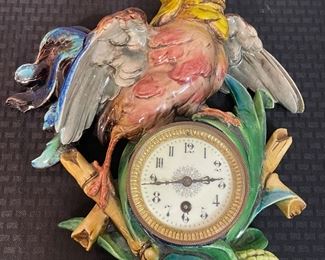 7	$250 	
Majolica rooster clock 17x13 (K)