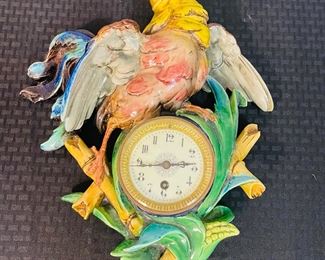 7	$250 	
Majolica rooster clock 17x13 (K)