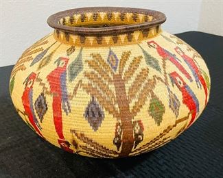 10	$250 	
"Hosig Di basket Panama with Parrots basket, Santa Fe NM 15x9 "	