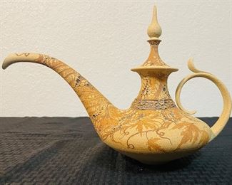 12	$175 	
Gres pottery drinking vessel Aladin 15x11 signed Don McWorther 	
