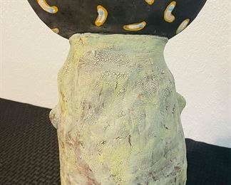 16	$195 	
Folk Art face signed 2002 Deb Fiech Fiabley 18x10