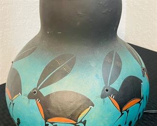 13	$140 	
Gourd painted with rabbits lamp V.Cobia	