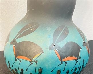 13	$140 	
Gourd painted with rabbits lamp V.Cobia	