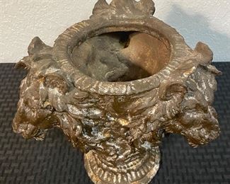 19	$90 	
Iron vase with three lion face mask 9x9		