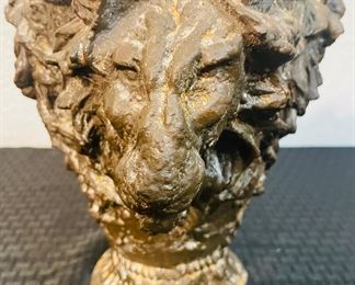19	$90 	
Iron vase with three lion face mask 9x9		