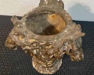 19	$90 	
Iron vase with three lion face mask 9x9		