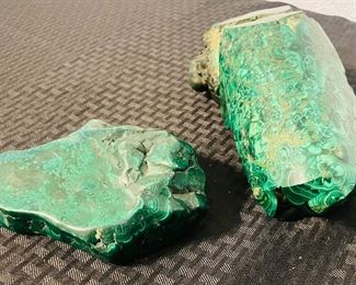 21	$90 	
2 pieces of raw malachite 	