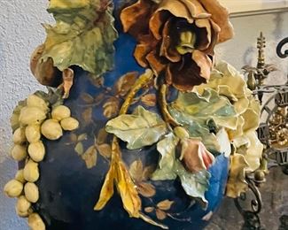 27	$475	
Antique Majolica Barbotine vase (some repairs( Oversize 38x14		