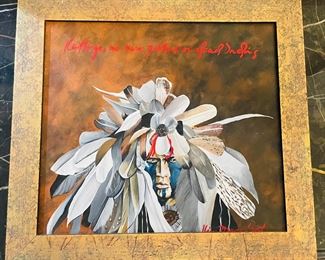 33	$200 	
Indian chief head painting by Kim Margudant 16x16	