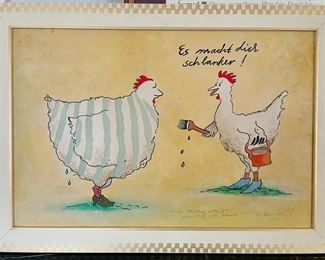 40	$150 	
Two rooster painting signed by Kim Marguedant 	27x17