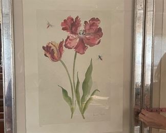 45	$180 	
Two Anabel Fairfax botanical with bees print - one glass broken prints framed by Throwbridge 27x26		
