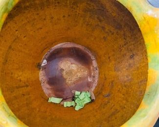 46	$250 	
Italian pottery yellow/green glazed wine urn with bacchus	