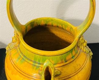46	$250 	
Italian pottery yellow/green glazed wine urn with bacchus	