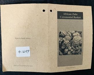 47	$750 	
African Zulu Ceremonial basket - Weaver Beauty Ngxongo 16x17										
https://www.metmuseum.org/art/collection/search/318684