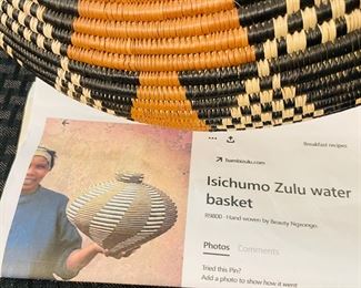 48	$750 	
African Zulu Isichumo water basket - 17x12	