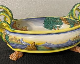 52	$150 	
Italian pottery handpainted centerpiece - not old -17x6	