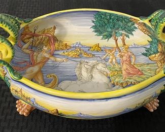 52	$150 	
Italian pottery handpainted centerpiece - not old -17x6	