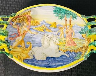 52	$150 	
Italian pottery handpainted centerpiece - not old -17x6	