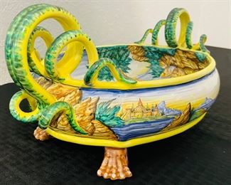 52	$150 	
Italian pottery handpainted centerpiece - not old -17x6	