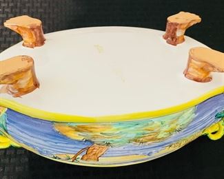 52	$150 	
Italian pottery handpainted centerpiece - not old -17x6	