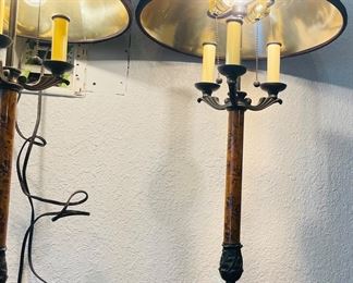 60	$200 	
Pair of metal lamps tall with black shade 36T	