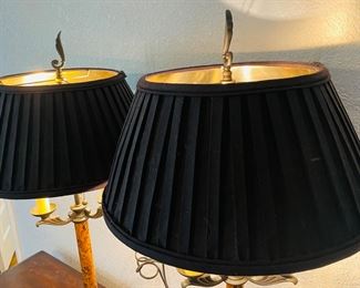 60	$200 	
Pair of metal lamps tall with black shade 36T	