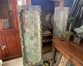 86		Turquoise doors Mesquite cabinet 49x73x28 1/2 	
