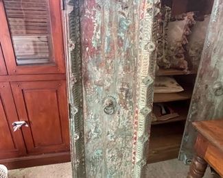 86		Turquoise doors Mesquite cabinet 49x73x28 1/2 	