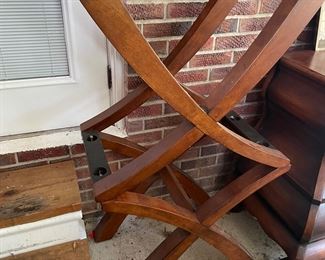 Pair of side tables, modern with glass tops $180