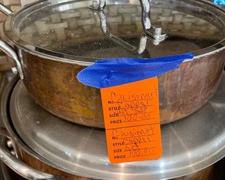 96	$100 	Cuisinart set of copper pots and pans 