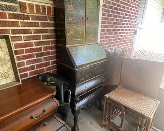 90	$800 	Chinoiserie green cabinet 76x28x18