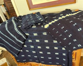 84	$50 EACH 	African fabric textile Blue & Brown	