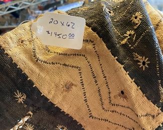 $350- African textile cotton/burlap handcrafted 20x62 (retail was $1,450) 
