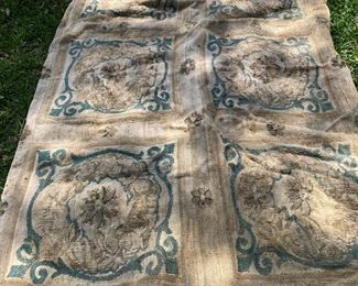 $350 Aubusson style French Cotton rug 8x10 - need cleaning 