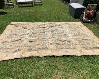 $350 Aubusson style French Cotton rug 8x10 - need cleaning 