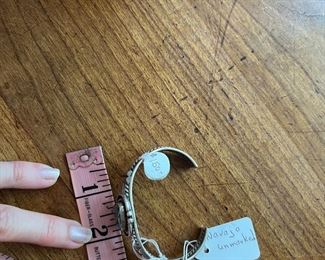 $150 - Sterling Navajo bracelet - Real good quality turquoise - unsigned 