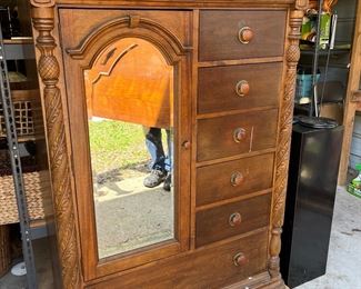 $450  Ralph Lauren not marked,  dresser with mirror chifferobe 