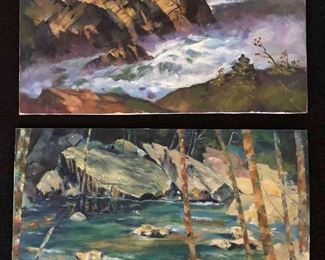 2 Paintings Of Rivers