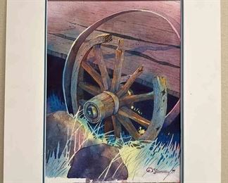 Barry 94 Watercolor Of A Wagon Wheel