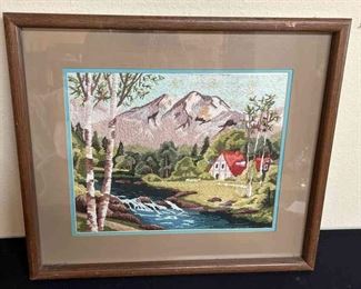 Embroidered Landscape Scene