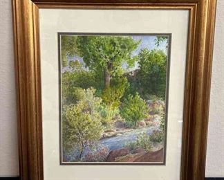 G. Wood Framed Watercolor