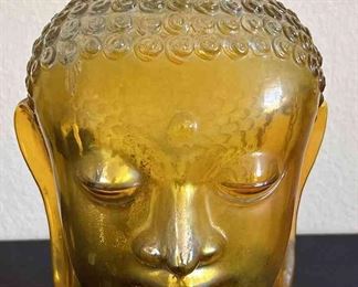 Gold Tinted Hollow Glass Buddha Head