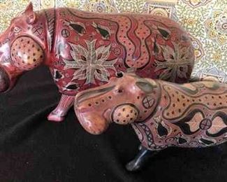 Kenyan Hippo Carvings