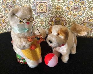 Knitting Grandma and Wagging Dog