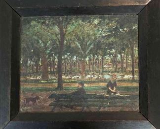 Painting Of Park Bench