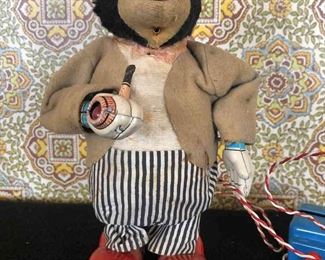 Vintage Pipe Smoking Bear Toy