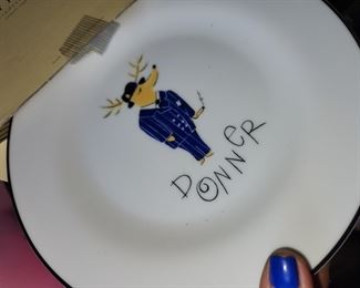 Dessert Plates - Reindeer Favorite Collectible style  Individual Plates sell for $25 - $99 each on line.   Boxed SET  here for $40.00
