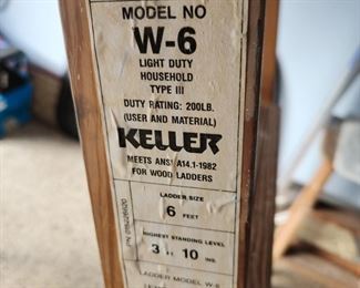 Keller  6 foot Wood Ladder $100. 