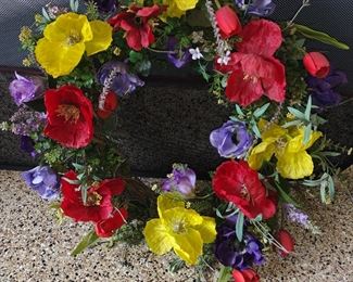 HAPPY Spring-Summer Flower Wreath! Brighten up your day and everyone who comes to your door!  $15